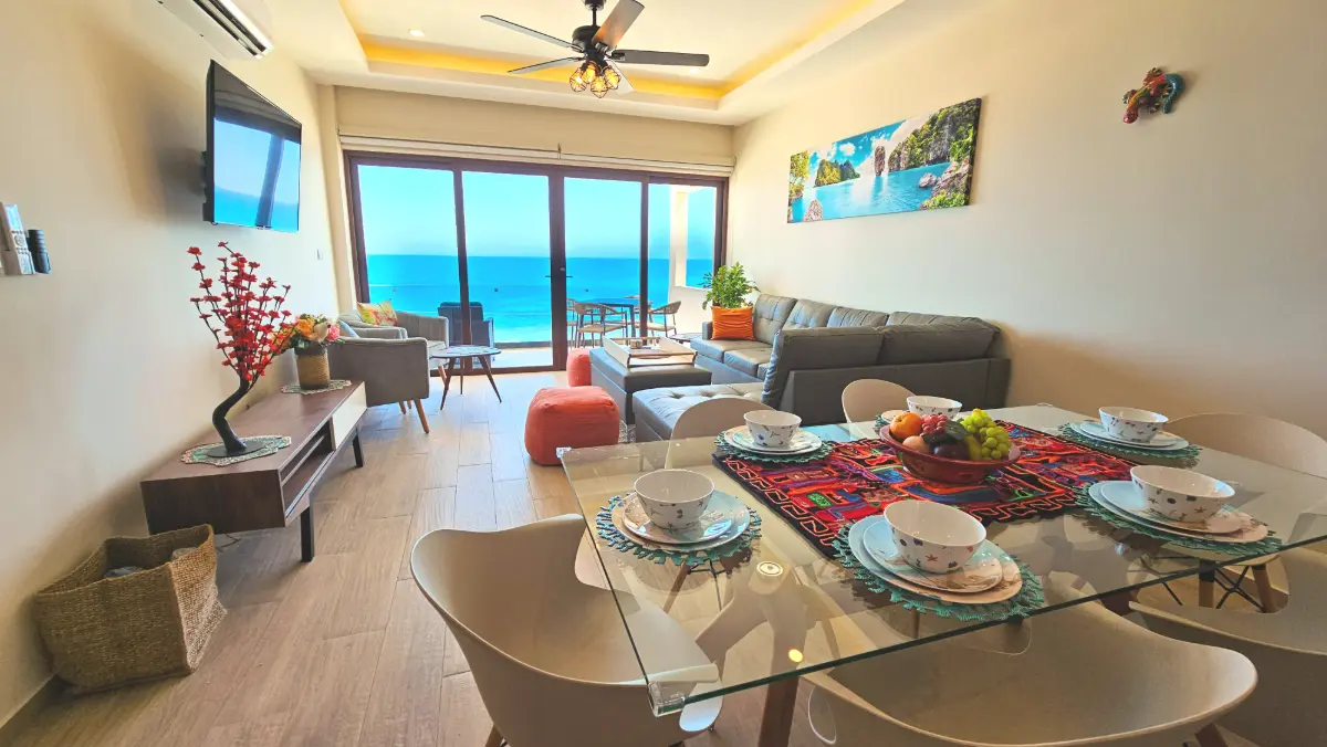 Ocean Dreams balcony overlooking the sea at sunset